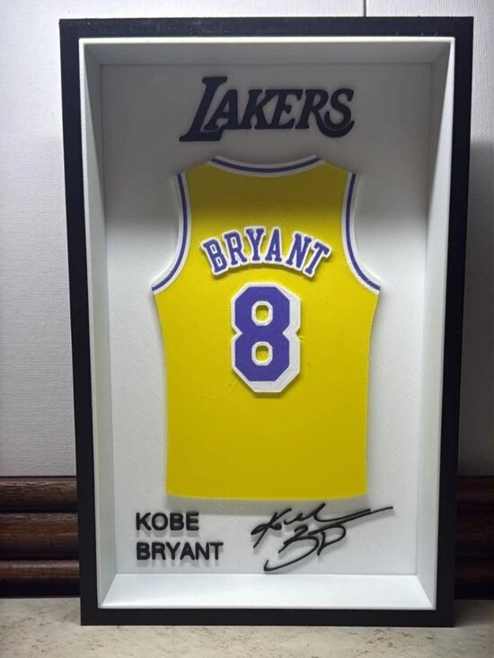 Shadowboxes Version NBA | Wall Decor | Share Kobe Bryant Los Lakers 8 Yellow Shadowbox ...